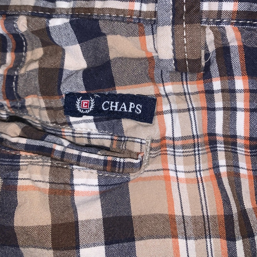Chaps Brown, Blue & Orange Plaid Dress shorts W32 - Picture 12 of 12